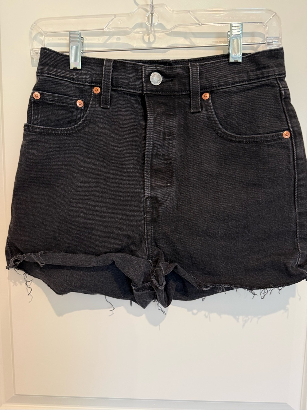 Levi’s Black High-Rise Denim Shorts
